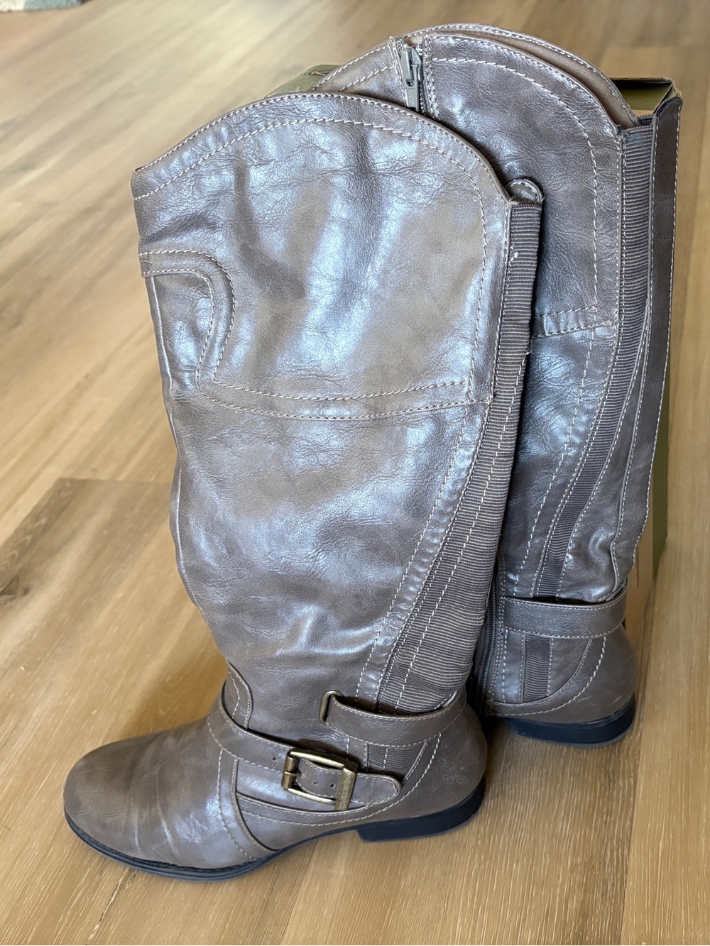 Women's Taupe Knee High Boots